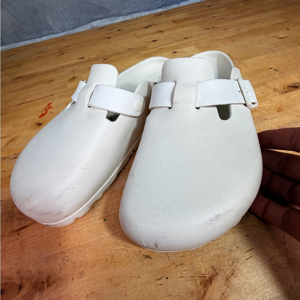 Birkenstock Boston EVA Clogs White Women Size 8 or 39 Made in Germany Waterproof - Picture 9 of 11
